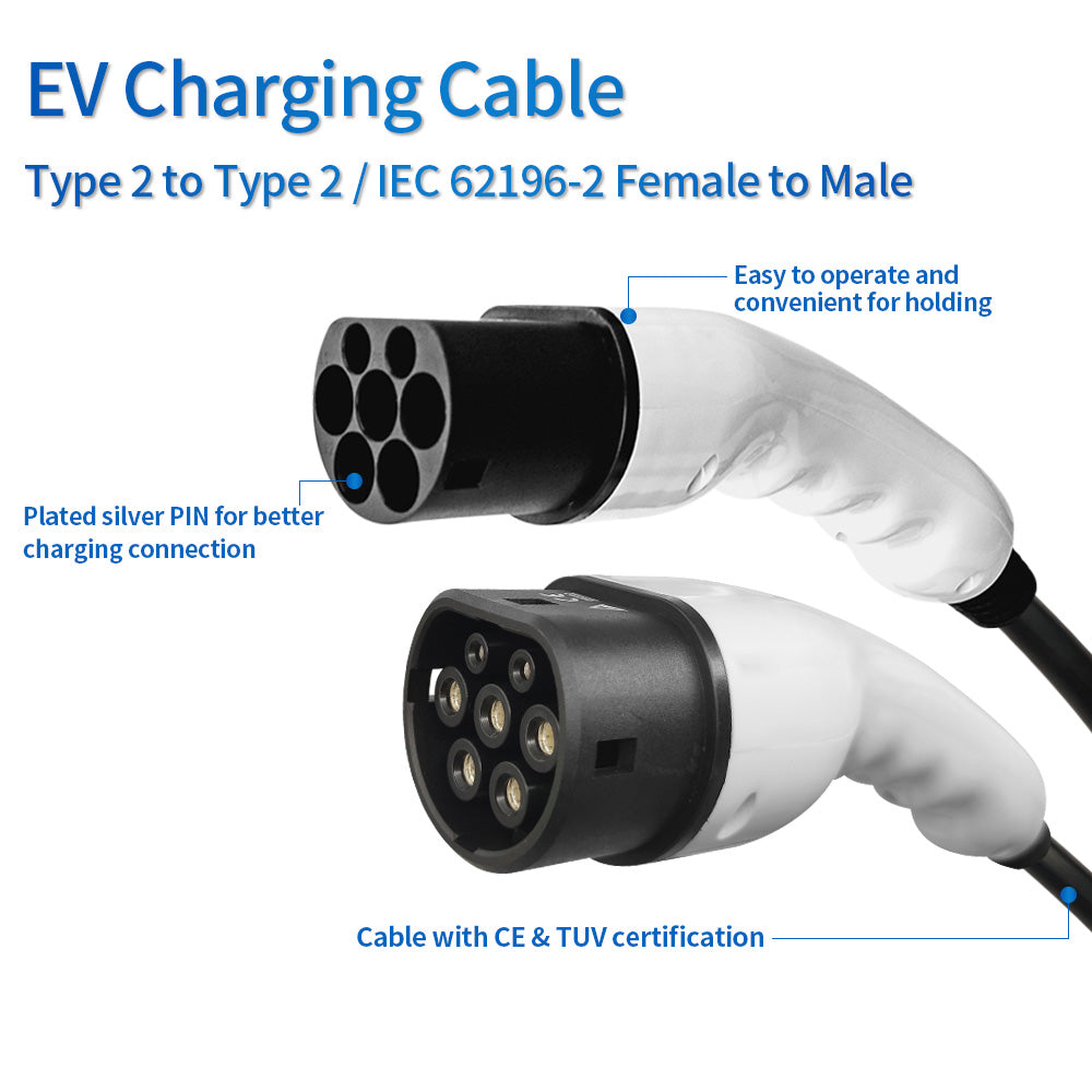 EVBYTE Type 2 to Type 2 EV Charger Cable